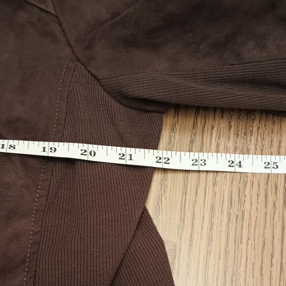 New Directions Size XL Brown Faux Suede Jacket (EUC) - Picture 7 of 13